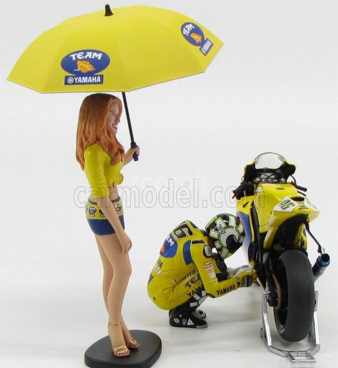 Minichamps Figures Pilota Valentino Rossi E Ombrellina Motogp 2006 1:12 Žlutá Černá