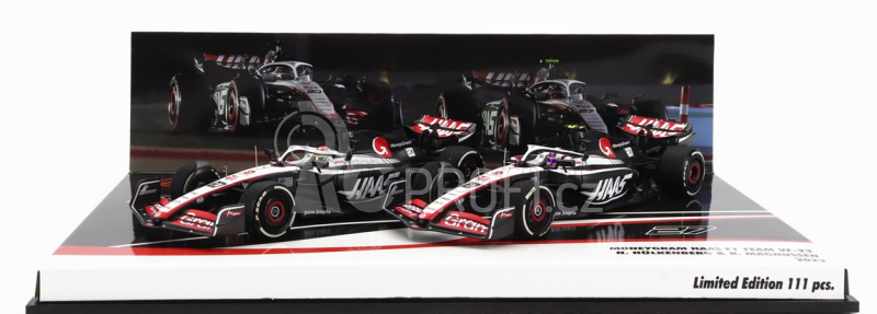 Minichamps Haas F1 Set dvou modelů 1:43, bíločerná