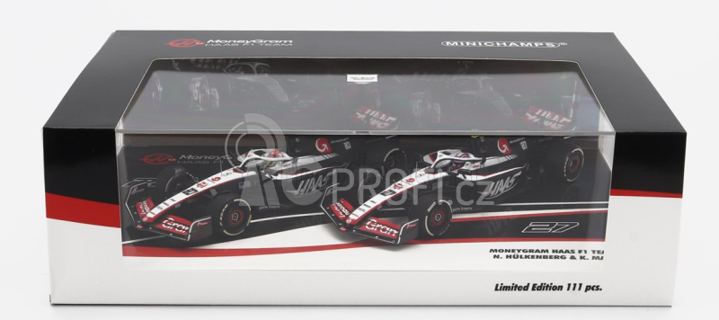 Minichamps Haas F1 Set dvou modelů 1:43, bíločerná