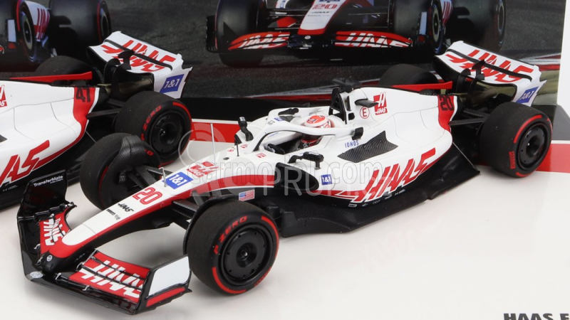 Minichamps Haas F1 Set dvou modelů 1:43, bíločervená