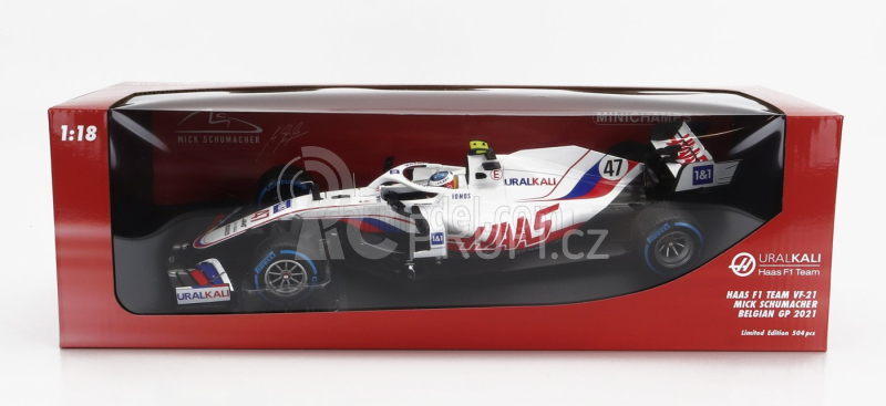 Minichamps Haas F1 Vf-21 Ferrari 065/6 Team Uralkali N 47 1:18, bílá