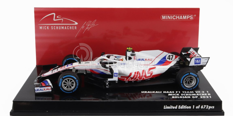 Minichamps Haas F1 Vf-21 Ferrari 065/6 Team Uralkali N 47 1:43, bílá