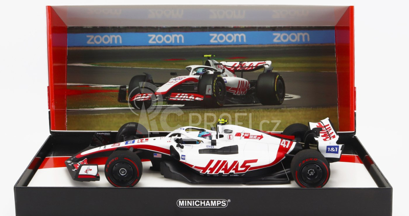 Minichamps Haas F1 Vf-22 Ferrari Team Haas N 47 1:18, bíločervená