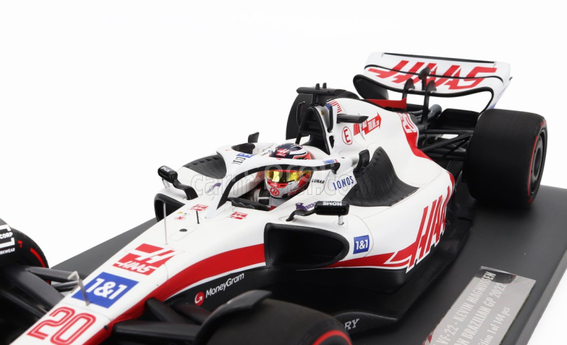 Minichamps Haas F1  Vf-22 Team Haas N 20 Pole Position Brazilian Gp 2022 Kevin Magnussen 1:18 Bílá Černá Červená