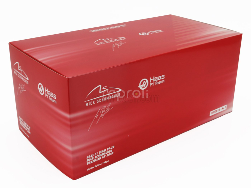 Minichamps Haas F1  Vf-22 Team Haas N 47 Brazilian Gp 2022 Mick Schumacher 1:18 Bílá Černá Červená