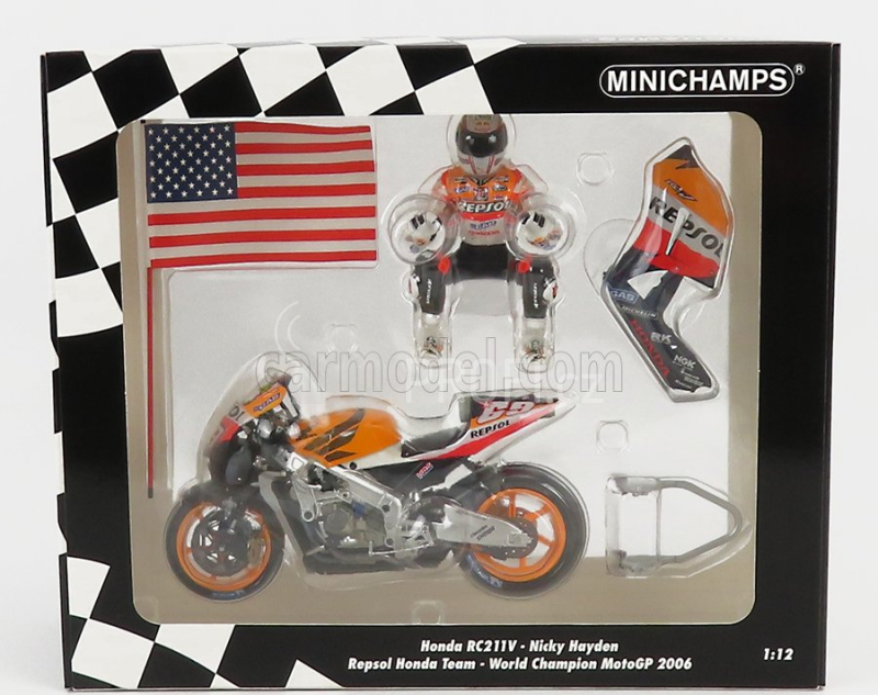 Minichamps Honda Rc211v N 69 Motogp Nicky Hayden 2006 World Champion 1:12