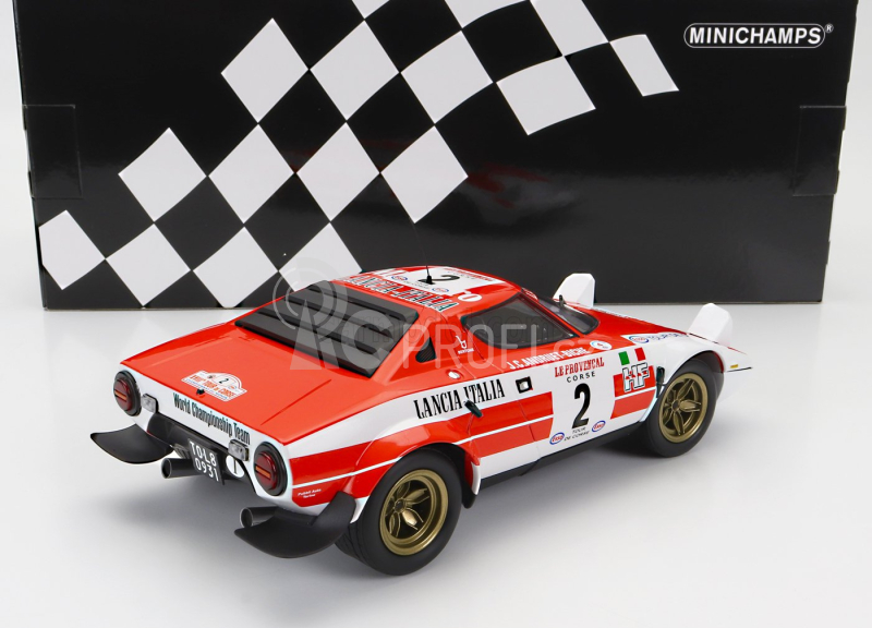 Minichamps Lancia Stratos Hf N 2 Winner Rally Tour De Corse 1974 1:18, červenobílá