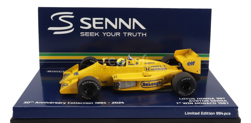 Minichamps Lotus F1  Honda 99t N 12 Winner Monaco Gp Dirty Version 1987 Ayrton Senna - First Victory F1 Monaco Gp 1:43 Žlutá