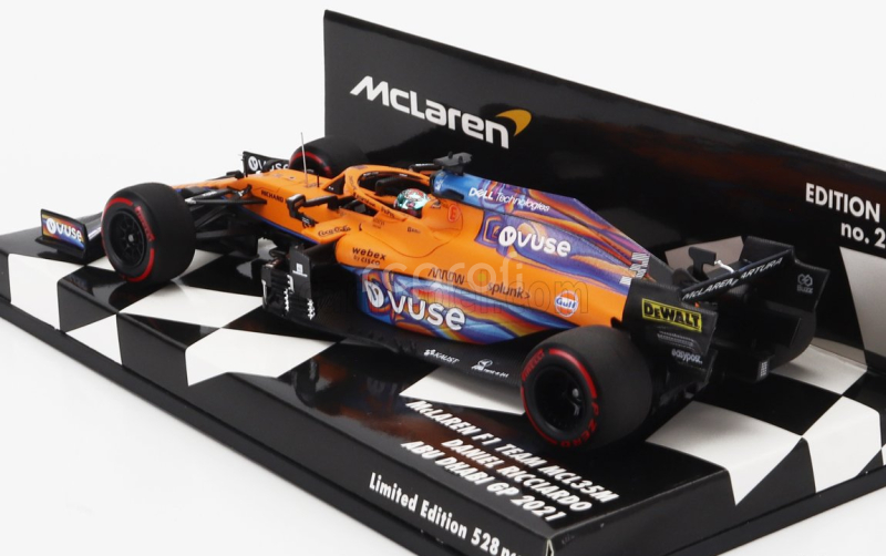 Minichamps Mclaren F1  Mcl35l Team Mclaren N 3 Abu Dhabi Gp 2021 Daniel Ricciardo 1:43 Oranžová Světle Modrá