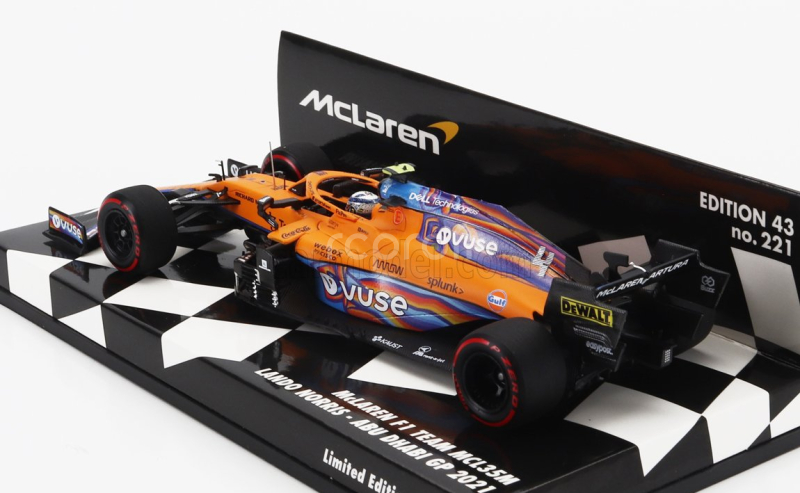 Minichamps Mclaren F1  Mcl35l Team Mclaren N 4 7th Abu Dhabi Gp 2021 Lando Norris 1:43 Oranžová Světle Modrá