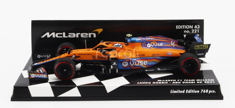 Minichamps Mclaren F1  Mcl35l Team Mclaren N 4 7th Abu Dhabi Gp 2021 Lando Norris 1:43 Oranžová Světle Modrá