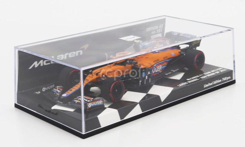 Minichamps Mclaren F1  Mcl35l Team Mclaren N 4 7th Abu Dhabi Gp 2021 Lando Norris 1:43 Oranžová Světle Modrá