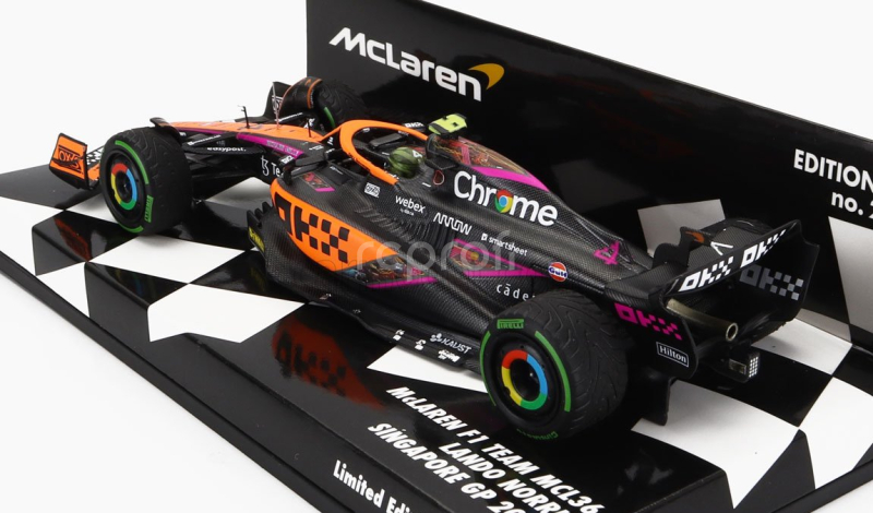 Minichamps Mclaren F1  Mcl36 Team Mclaren N 3 Singapore Gp 2022 Daniel Ricciardo 1:43 Oranžová Světle Modrá