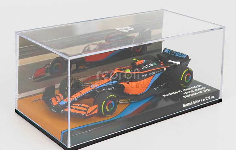 Minichamps Mclaren F1  Mcl36 Team Mclaren N 4 Bahrain Gp 2022 Lando Norris 1:43 Oranžová Světle Modrá