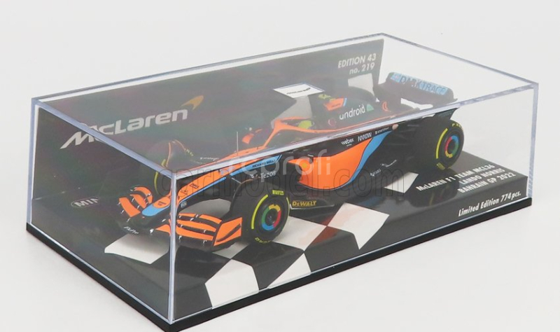 Minichamps Mclaren F1  Mcl36 Team Mclaren N 4 Bahrain Gp 2022 Lando Norris 1:43 Oranžová Světle Modrá