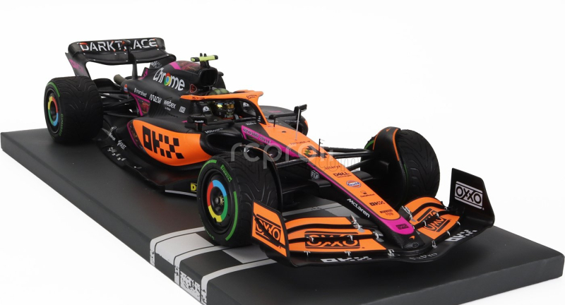 Minichamps Mclaren F1  Mcl36 Team Mclaren N 4 Singapore Gp 2022 Lando Norris 1:18 Oranžová Světle Modrá