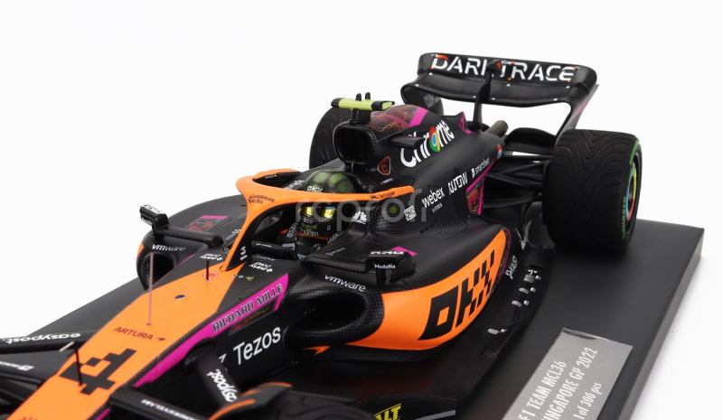 Minichamps Mclaren F1  Mcl36 Team Mclaren N 4 Singapore Gp 2022 Lando Norris 1:18 Oranžová Světle Modrá