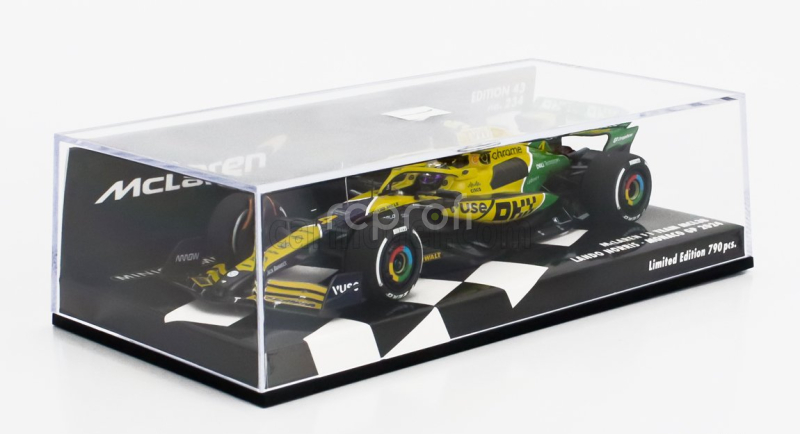 Minichamps Mclaren F1  Mcl38 Team Mclaren N 4 4th Monaco Gp (senna 30th Anniversary) 2024 Lando Norris 1:43 Žlutá Zelená Černá