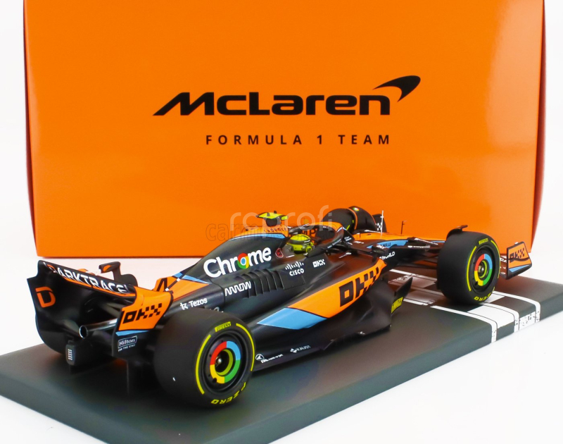 Minichamps Mclaren F1  Mcl60 Team Mclaren N 4 2nd Hungarian Gp 2023 Lando Norris 1:18 Oranžová Modrá Černá