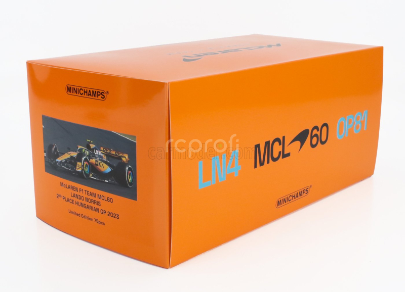 Minichamps Mclaren F1  Mcl60 Team Mclaren N 4 2nd Hungarian Gp 2023 Lando Norris 1:18 Oranžová Modrá Černá