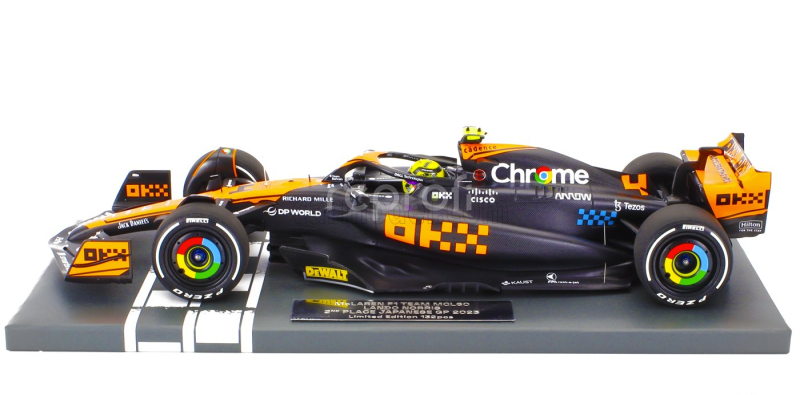 Minichamps Mclaren F1  Mcl60 Team Mclaren N 4 2nd Japan Gp 2023 Lando Norris 1:18 Oranžová Modrá Černá