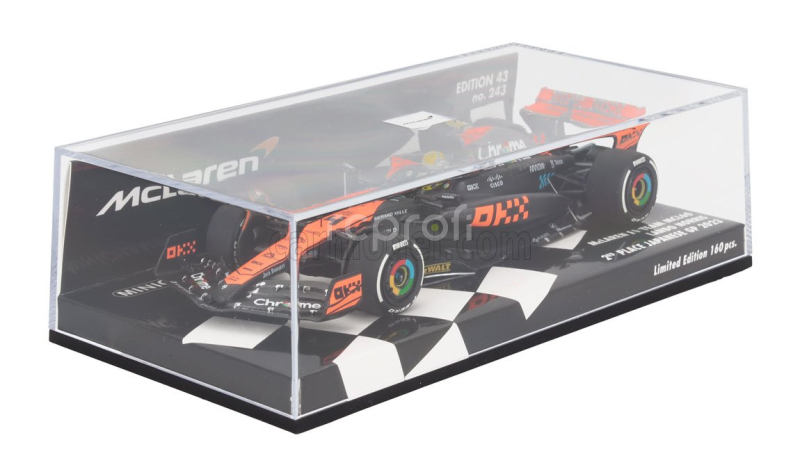 Minichamps Mclaren F1  Mcl60 Team Mclaren N 4 2nd Japan Gp 2023 Lando Norris 1:43 Bílá Oranžová Černá