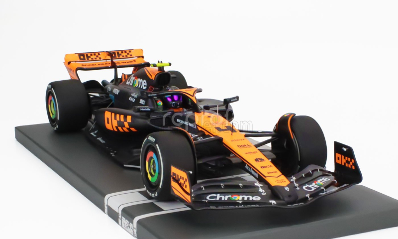 Minichamps Mclaren F1  Mcl60 Team Mclaren N 4 2nd Singapore Gp 2023 Lando Norris 1:18 Oranžová Modrá Černá