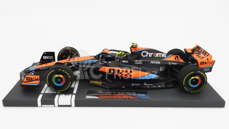 Minichamps Mclaren F1  Mcl60 Team Mclaren N 4 Australian Gp 2023 Lando Norris 1:18 Oranžová Černá Modrá