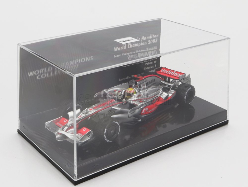 Minichamps Mclaren F1  Mp4/23 Team Vodafone Mclaren Mercedes N 22 World Champion Season 2008 Lewis Hamilton 1:43 Silver Red