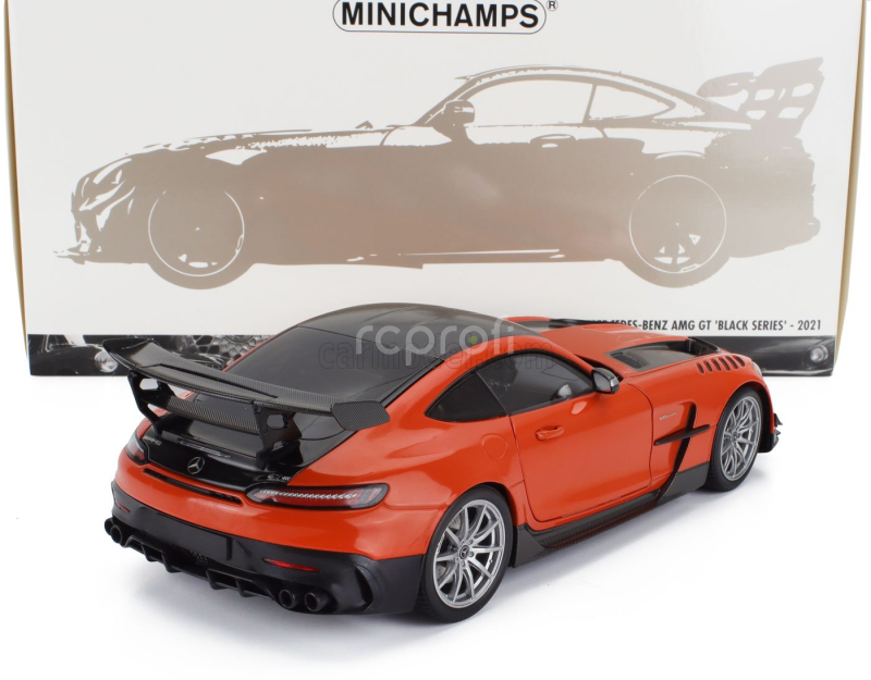 Minichamps Mercedes benz Amg Gt V8 Black Series 2021 1:18 Oranžová Černá