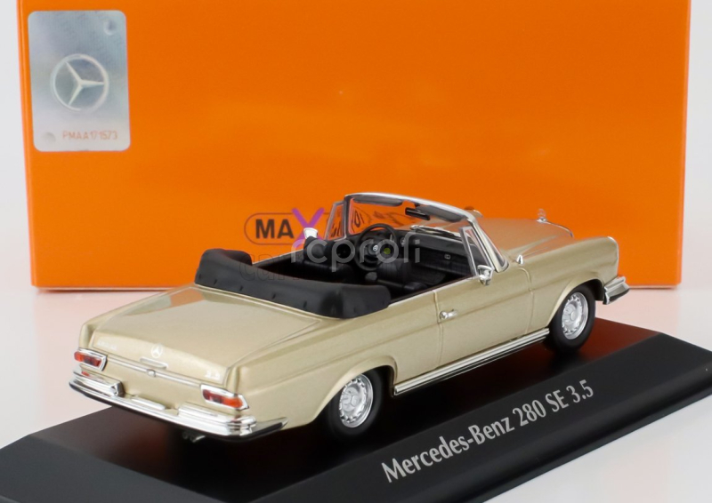 Minichamps Mercedes benz S-class 280se 3.5 (w111) Cabriolet 1970 1:43 Gold Met