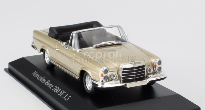 Minichamps Mercedes benz S-class 280se 3.5 (w111) Cabriolet 1970 1:43 Gold Met