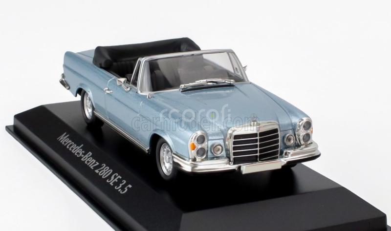 Minichamps Mercedes benz S-class 280se 3.5 (w111) Cabriolet 1970 1:43 Světle Modrá Met