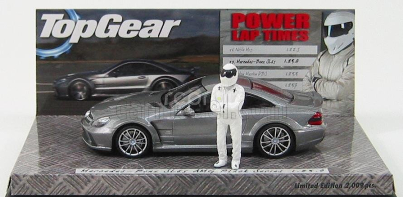 Minichamps Mercedes benz Sl65 Amg (r230) V12 Biturbo - Black Series 2009 - Top Gear Whit Figures 1:43 Grey Met