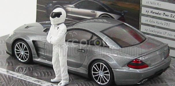 Minichamps Mercedes benz Sl65 Amg (r230) V12 Biturbo - Black Series 2009 - Top Gear Whit Figures 1:43 Grey Met