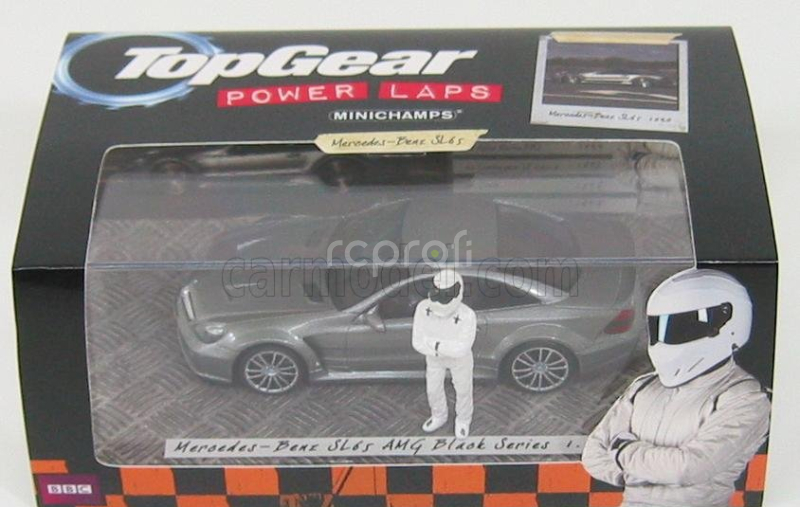 Minichamps Mercedes benz Sl65 Amg (r230) V12 Biturbo - Black Series 2009 - Top Gear Whit Figures 1:43 Grey Met