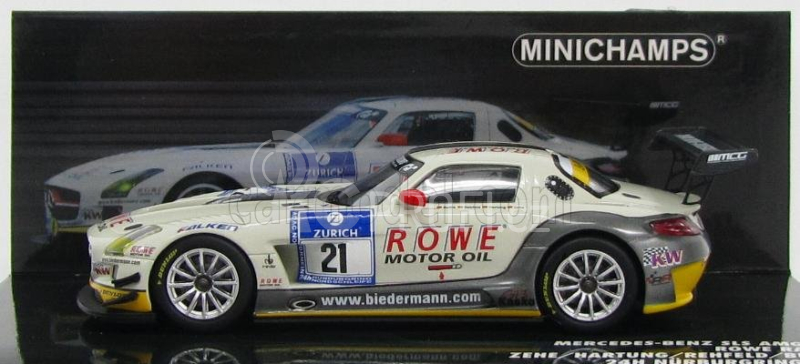 Minichamps Mercedes benz Sls Amg Gt3 N 21 24h Nurburgring 2012 1:43, bílá