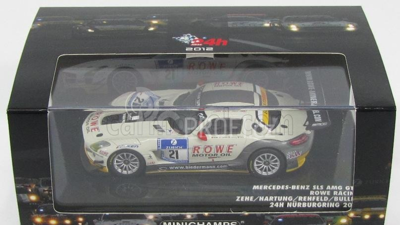Minichamps Mercedes benz Sls Amg Gt3 N 21 24h Nurburgring 2012 1:43, bílá