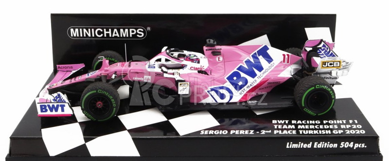 Minichamps Mercedes bwt F1 Rp20 Sportpesa Racing Point N 11 1:43, růžová