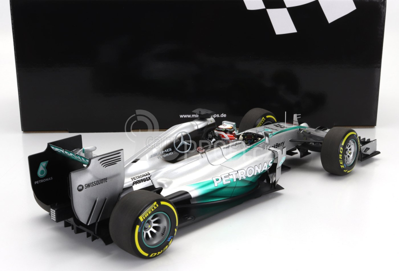 Minichamps Mercedes gp F1  Mgpw05 Hybrid Team Amg Petronas N 44 World Champion Season 2014 Lewis Hamilton 1:18 Stříbrná Zelená