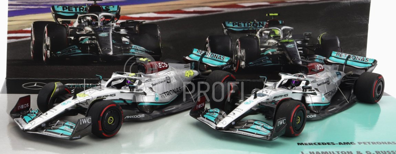 Minichamps Mercedes gp F1 Set dvou modelů 1:43, stříbrná