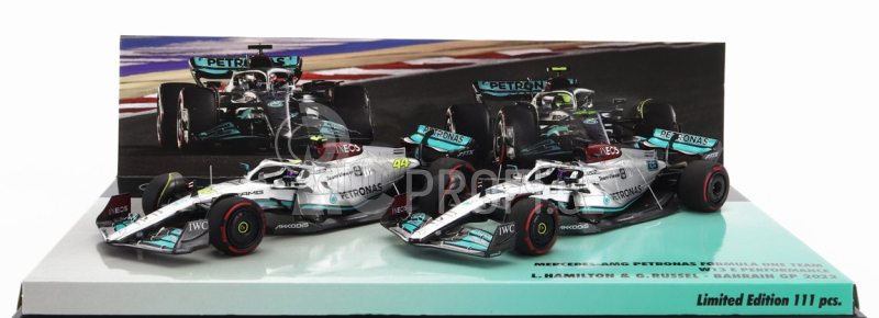Minichamps Mercedes gp F1 Set dvou modelů 1:43, stříbrná