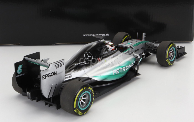 Minichamps Mercedes gp F1  W06 Amg Petronas N 44 World Champion Season 2015 Lewis Hamilton 1:18 Stříbrná Zelená