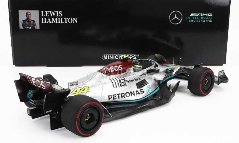 Minichamps Mercedes gp F1 W13e Team Mercedes-amg Petronas F1 N 44 2nd Brazilian Gp 2022 Lewis Hamilton 1:18 Stříbrná Zelená