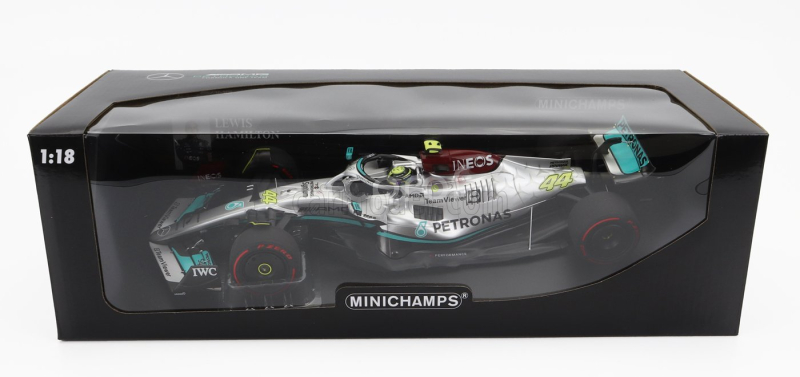 Minichamps Mercedes gp F1 W13e Team Mercedes-amg Petronas F1 N 44 2nd Brazilian Gp 2022 Lewis Hamilton 1:18 Stříbrná Zelená