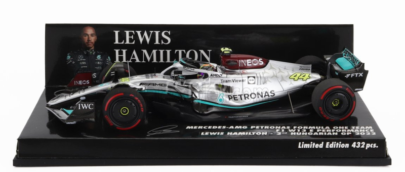 Minichamps Mercedes gp F1 W13e Team Mercedes-amg Petronas F1 N 44 2nd Hungarian Gp 2022 Lewis Hamilton 1:43 Stříbrná Zelená