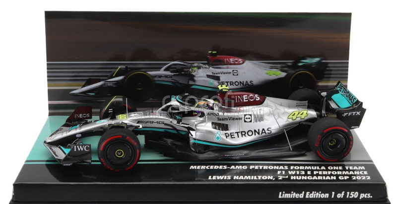 Minichamps Mercedes gp F1 W13e Team Mercedes-amg Petronas F1 N 44 2nd Hungarian Gp 2022 Lewis Hamilton 1:43 Stříbrná Zelená