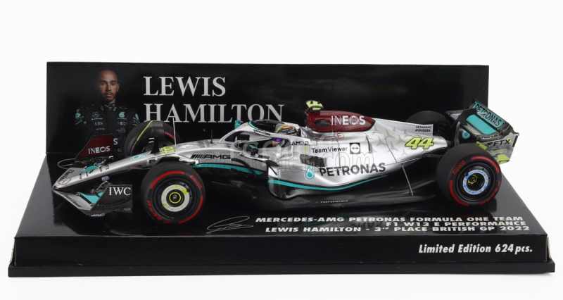 Minichamps Mercedes gp F1 W13e Team Mercedes-amg Petronas F1 N 44 3rd Silverstone British Gp 2022 Lewis Hamilton 1:43 Stříbrná Zelená