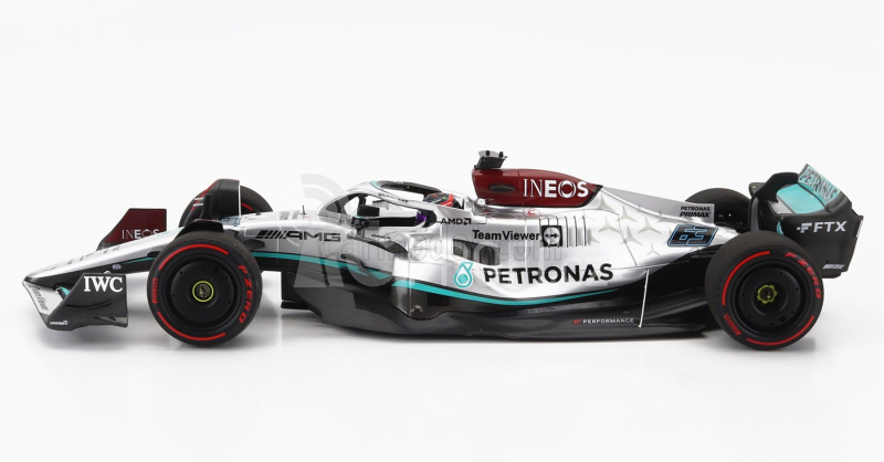 Minichamps Mercedes gp F1 W13e Mercedes-amg Petronas F1 N 63 1:18, stříbrná