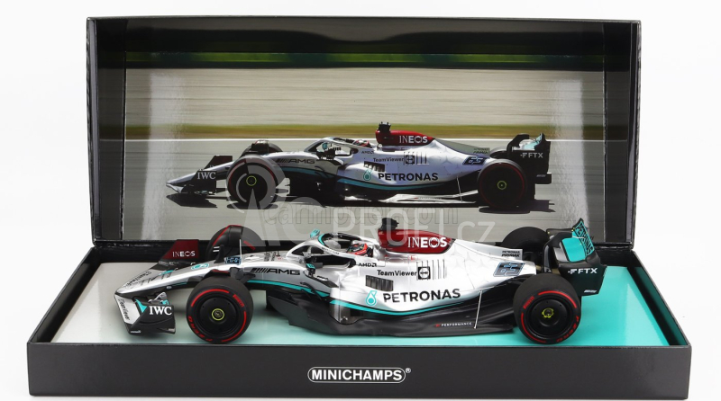 Minichamps Mercedes gp F1 W13e Mercedes-amg Petronas F1 N 63 1:18, stříbrná
